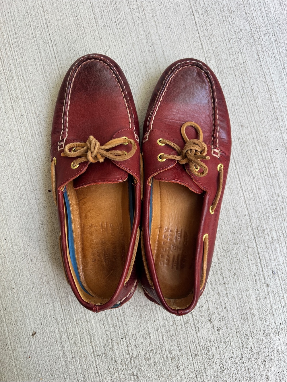 Sperry Top-Sider Gold Cup Dark Red Burgundy Leather Boat Shoes with Tan Laces 11 - Picture 4 of 11